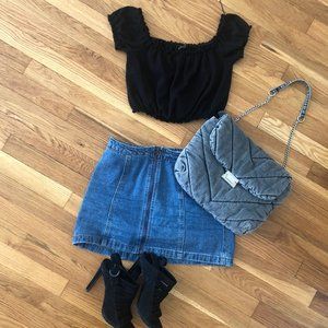 OFF SHOULDER BLACK  CROPPED